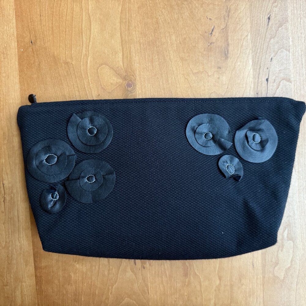 Hand made black cotton oversized clutch